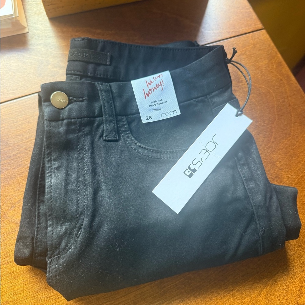 Hi (rise) honey! High rise curvy bootcut Joe’s Jeans NWT “leather” coating